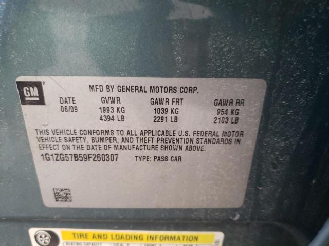 1G1ZG57B59F260307 Chevrolet Malibu Ls 2009. Фото: 9