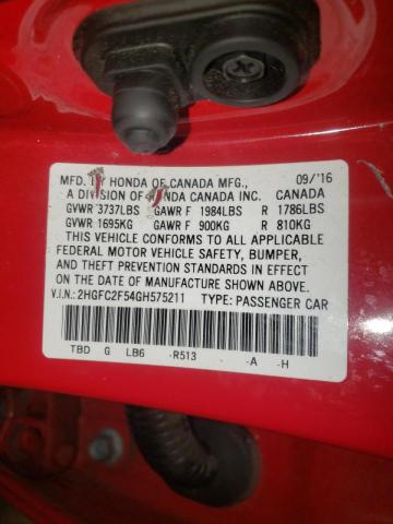 2016 HONDA CIVIC LX 2HGFC2F54GH575211