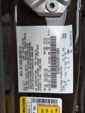 2018 FORD FUSION SE 3FA6P0LU2JR116084