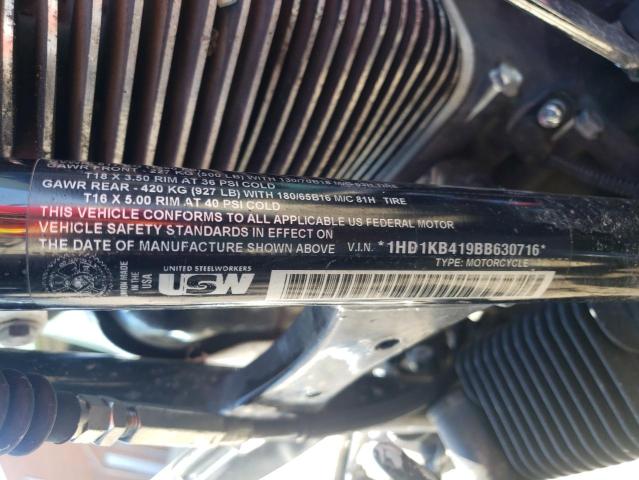2011 HARLEY-DAVIDSON FLHX 1HD1KB419BB630716