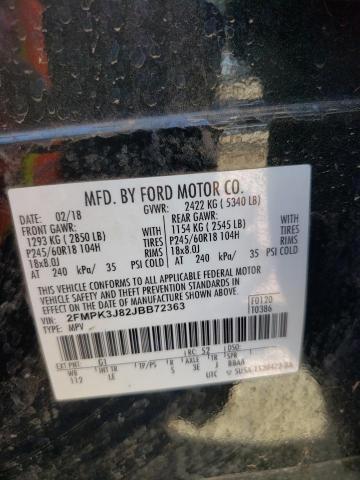 2018 FORD EDGE SEL 2FMPK3J82JBB72363