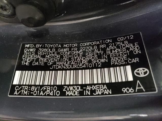 JTDKN3DUXC5410112 Toyota Prius 2012. Фото: 9