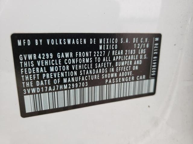 2017 VOLKSWAGEN JETTA SPOR 3VWD17AJ7HM299703