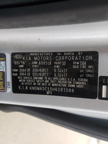 2017 KIA SEDONA L KNDMA5C15H6281088