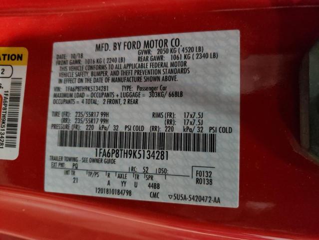 2019 FORD MUSTANG 1FA6P8TH9K5134281