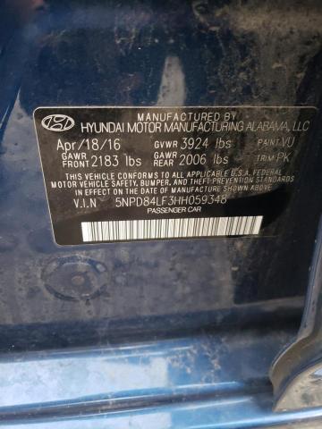 2017 HYUNDAI ELANTRA SE 5NPD84LF3HH059348