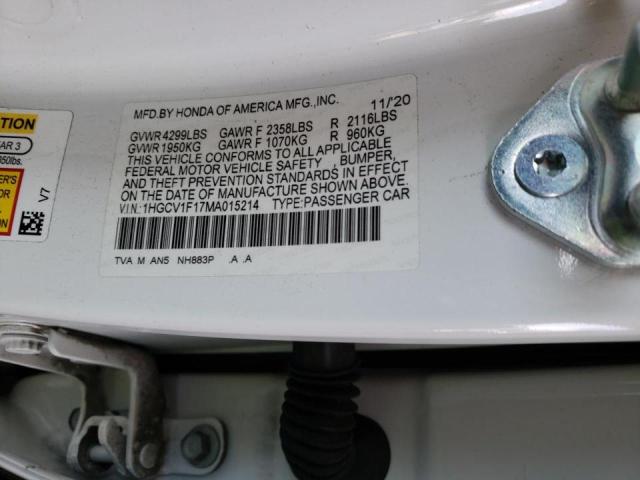 1HGCV1F17MA015214 Honda Accord Lx 2021. Фото: 9