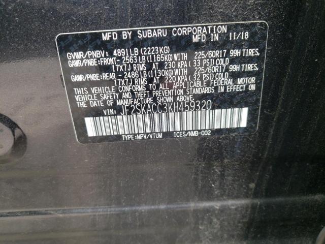 2019 SUBARU FORESTER JF2SKACC3KH459320