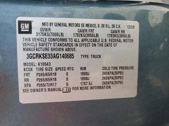 3GCRKSE33AG140685 Chevrolet Silverado 2010. Фото: 9