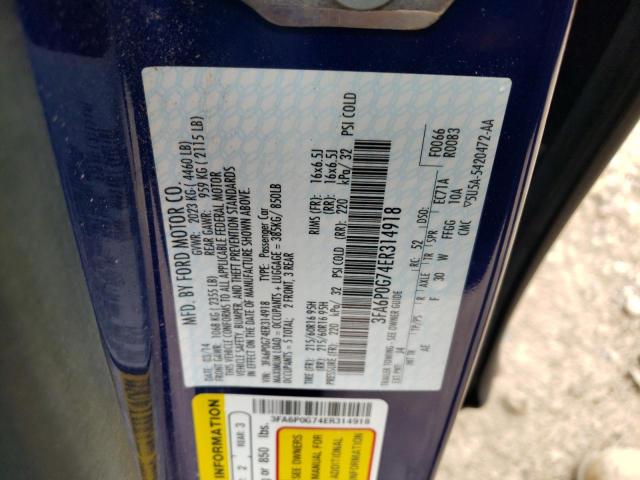 3FA6P0G74ER314918 Ford Fusion S 2014. Фото: 9