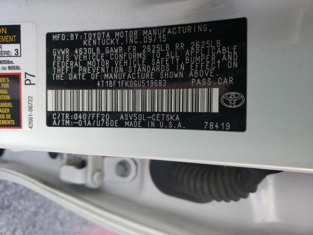 2016 TOYOTA CAMERY 4T1BF1FK0GU519683