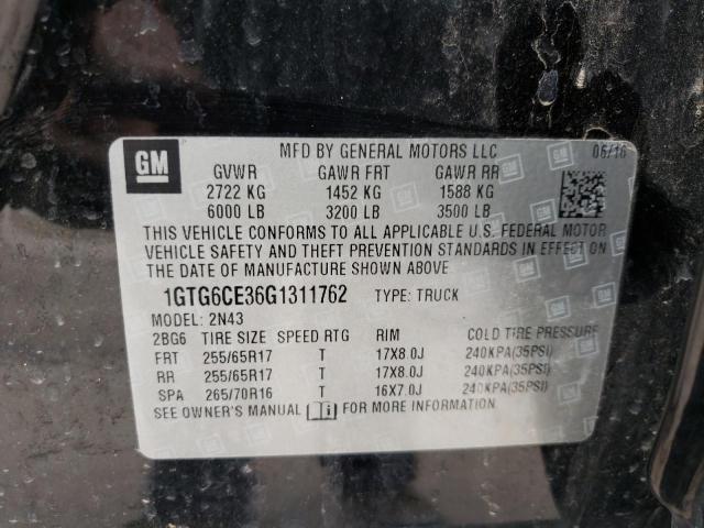 2016 GMC CANYON SLE 1GTG6CE36G1311762