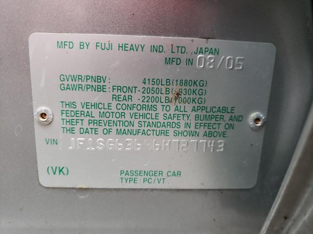 JF1SG63696H727743 Subaru Forester 2 2006. Фото: 9