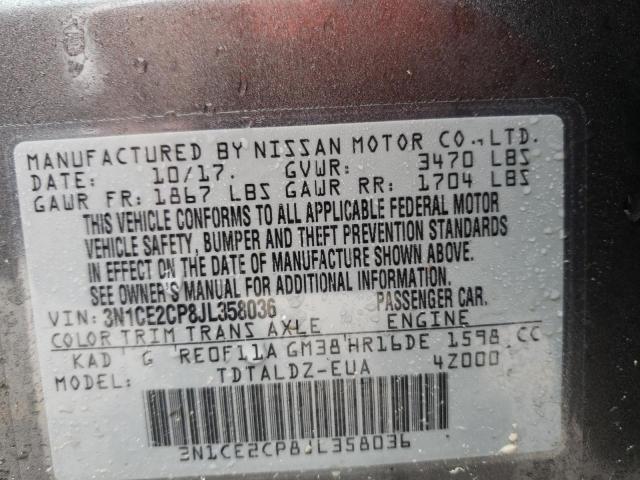 2018 NISSAN VERSA NOTE 3N1CE2CP8JL358036