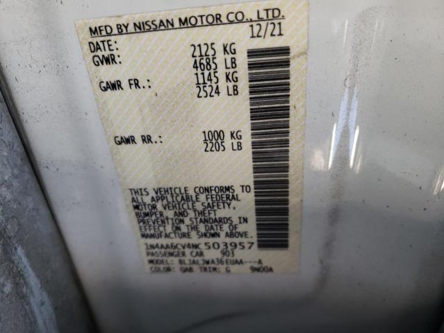 2022 NISSAN MAXIMA SV 1N4AA6CV4NC503957