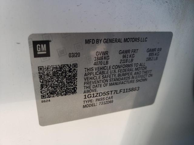 1G1ZD5ST7LF115883 Chevrolet Malibu Lt 2020. Фото: 9
