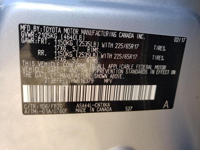 2017 TOYOTA RAV4 LE 2T3BFREV7HW616379