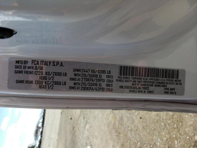 2018 DODGE PROMASTER ZFBERFAB5J6L70893