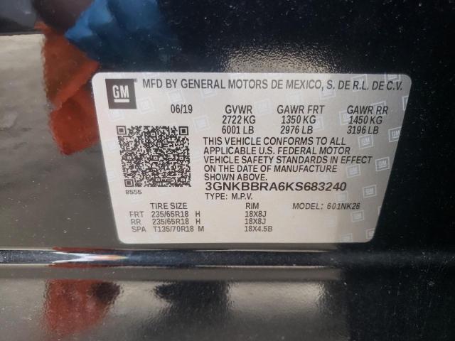2019 CHEVROLET BLAZER 1LT 3GNKBBRA6KS683240