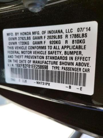 19XFB2F81EE258698 Honda Civic Ex 2014. Фото: 9