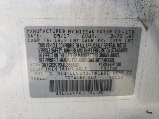 2018 NISSAN VERSA NOTE 3N1CE2CPXJL356420