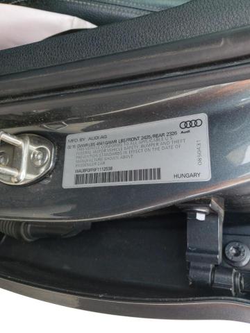 2015 AUDI A3 QUATTRO WAUBFGFF6F1112538