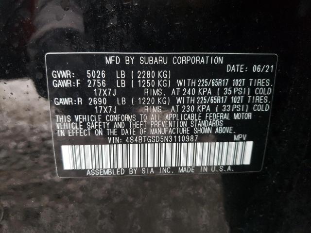 2022 SUBARU OUTBACK WI 4S4BTGSD5N3110987