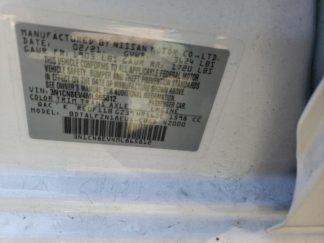 3N1CN8EV4ML865812 Nissan Versa Sv 2021. Фото: 9