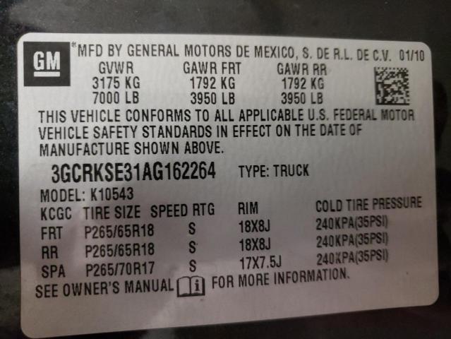 3GCRKSE31AG162264 Chevrolet Silverado 2010. Фото: 9