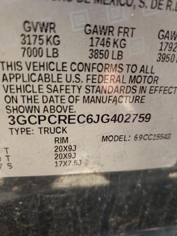 2018 CHEVROLET 1500 3GCPCREC6JG402759
