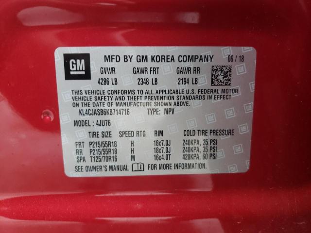 2019 BUICK ENCORE PRE KL4CJASB6KB714716