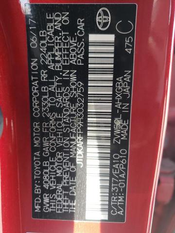 2017 TOYOTA PRIUS PRIM JTDKARFP9H3032759
