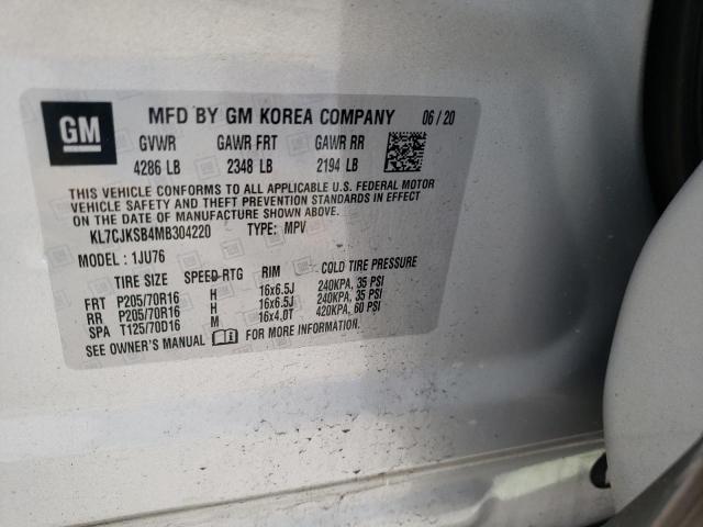 2021 CHEVROLET TRAX LS KL7CJKSB4MB304220