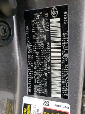 2018 TOYOTA CAMRY 4T1B11HK0JU508556