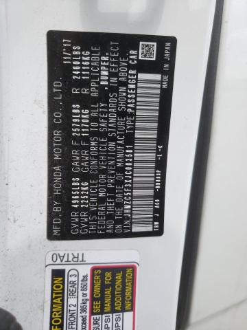 2018 HONDA CLARITY TO JHMZC5F3XJC003581