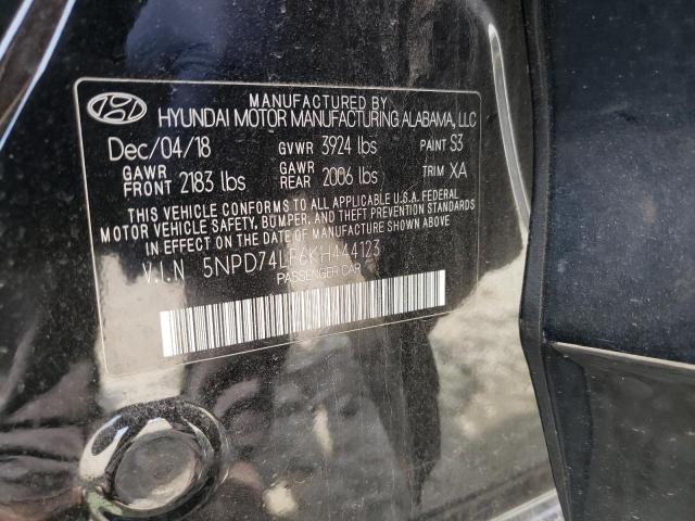 2019 HYUNDAI ELANTRA SE 5NPD74LF6KH444123