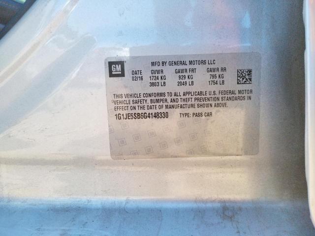 2016 CHEVROLET SONIC LTZ 1G1JE5SB6G4148330