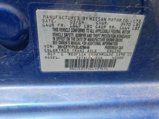 3N1CE2CPXEL429646 Nissan Versa Note 2014. Фото: 9