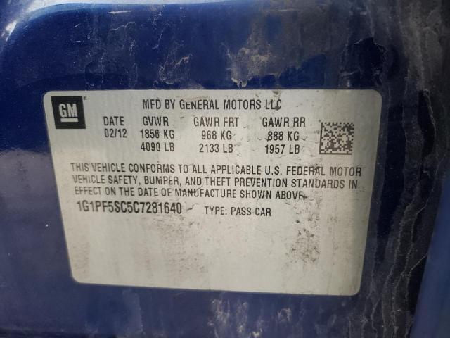 1G1PF5SC5C7281640 Chevrolet Cruze Lt 2012. Фото: 9