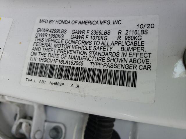 1HGCV1F16LA152045 Honda Accord Lx 2020. Фото: 9