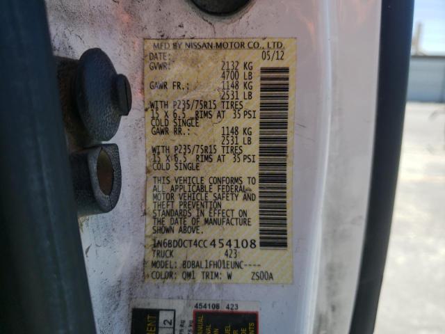 1N6BD0CT4CC454108 Nissan Frontier S 2012. Фото: 9