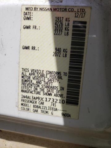 1N4AL3AP9JC173210 Nissan Altima 2.5 2018. Фото: 9
