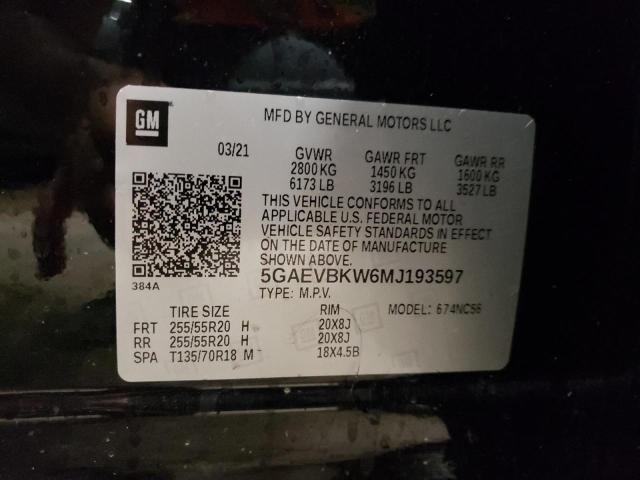 2021 BUICK ENCLAVE PR 5GAEVBKW6MJ193597