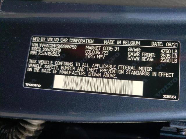 2022 VOLVO XC40 T4 MO YV4AC2HK9N2665758