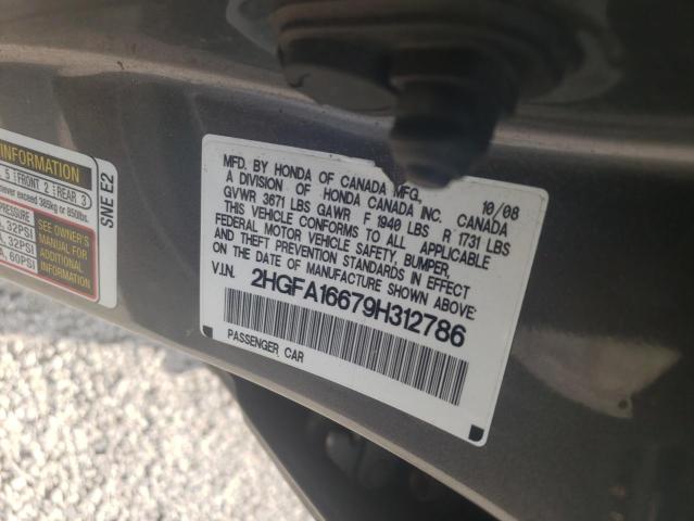 2HGFA16679H312786 Honda Civic Lx-S 2009. Фото: 9