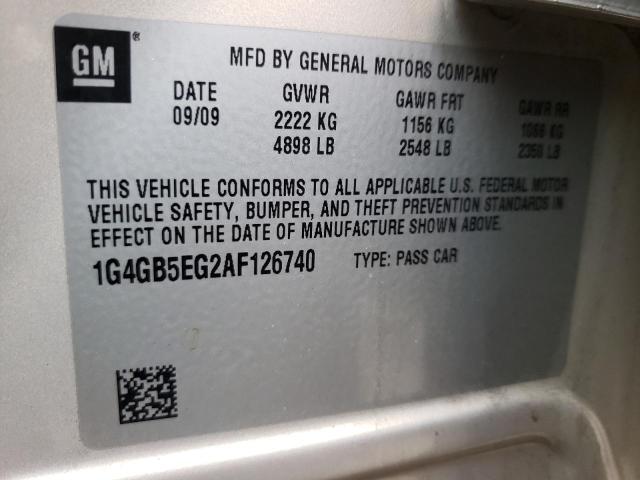 1G4GB5EG2AF126740 Buick Lacrosse C 2010. Фото: 9