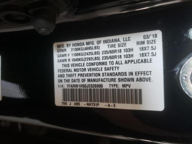 7FARW1H50JE026990 Honda Cr-V Ex 2018. Фото: 9