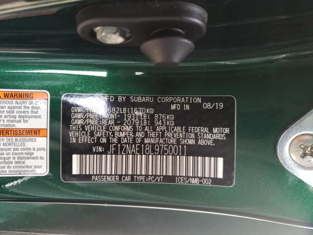 2020 TOYOTA 86 GT JF1ZNAE18L9750011