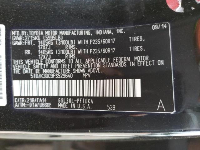 2015 TOYOTA SIENNA 5TDZK3DC9FS529640