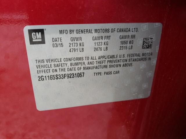 2015 CHEVROLET IMPALA LTZ - 2G1165S33F9231067